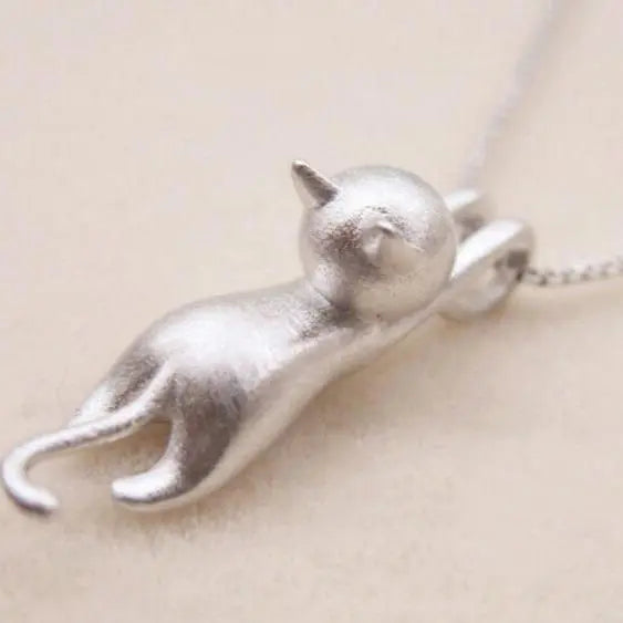 Glad Halsband med en Silver Kattunge 925