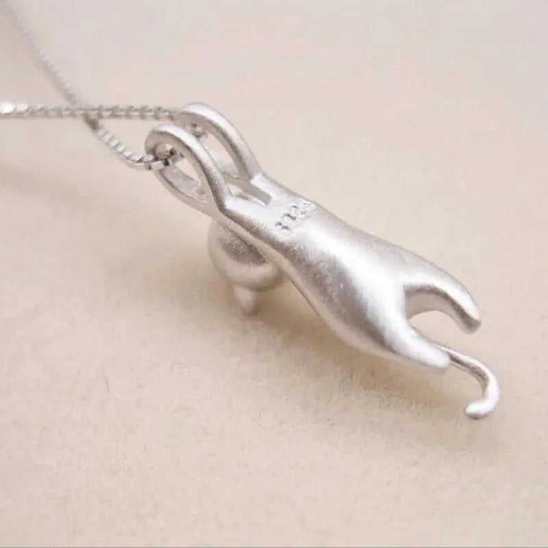 Glad Halsband med en Silver Kattunge 925