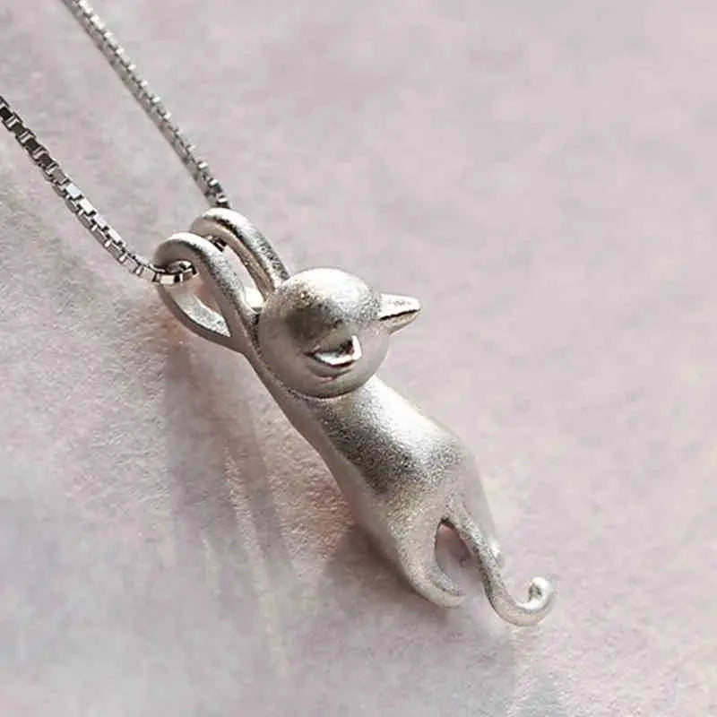 Glad Halsband med en Silver Kattunge 925