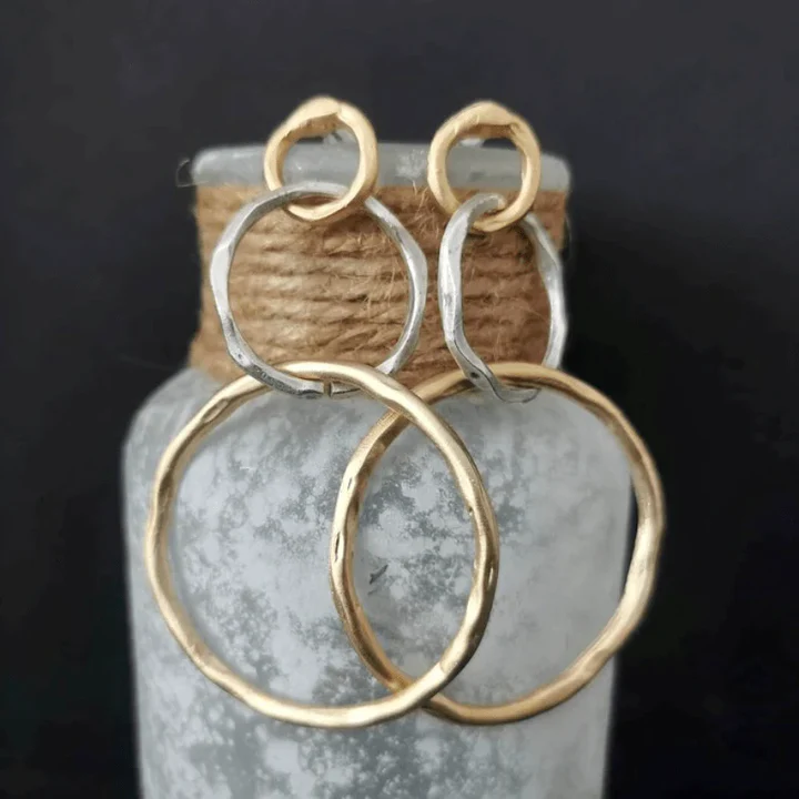 Vintage Guld- och Silverörhängen