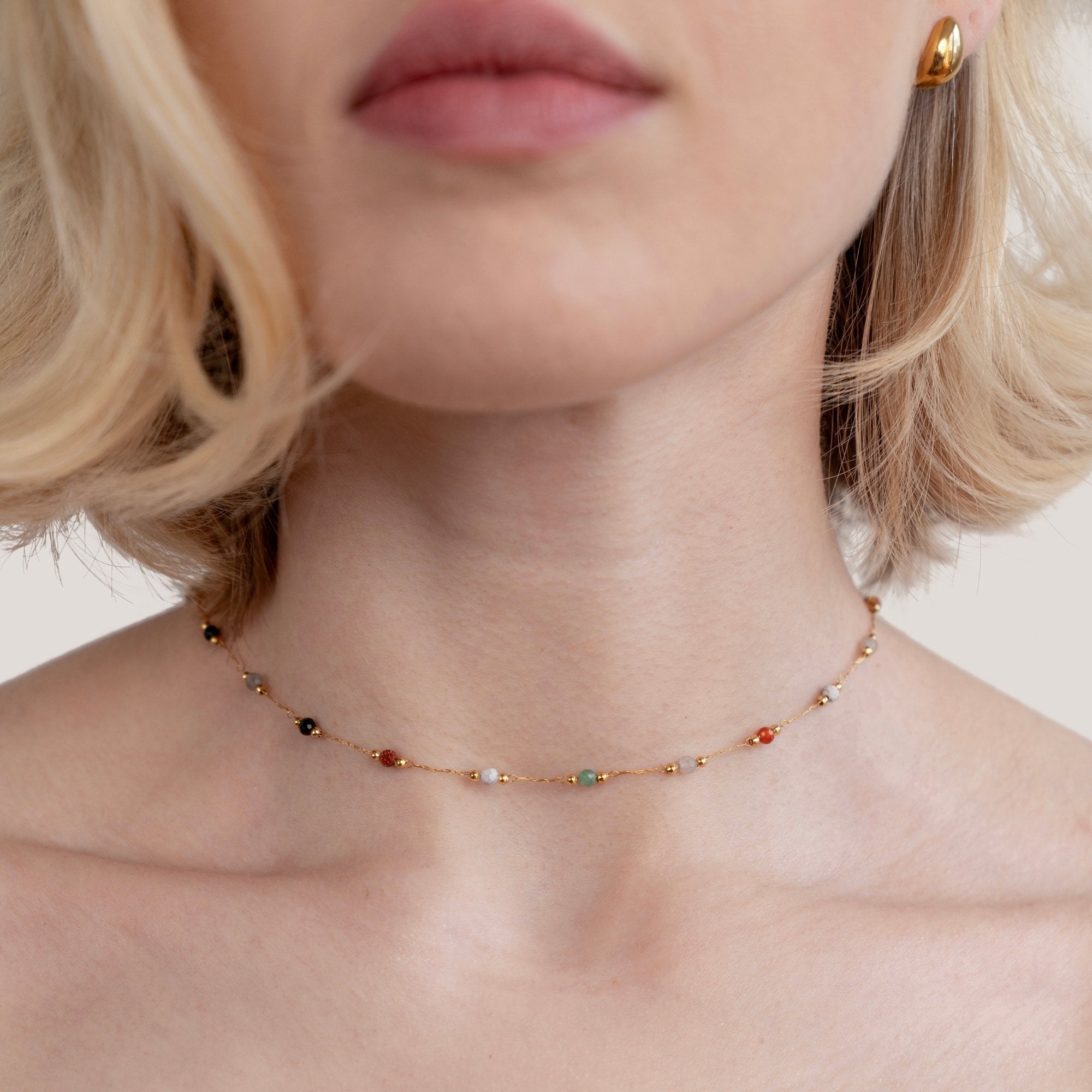 Minimalistiskt Halsband med Sten