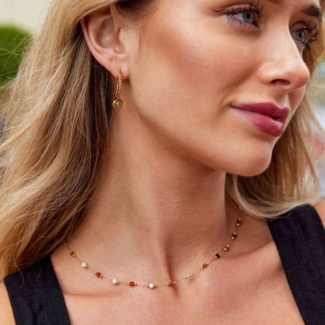 Minimalistiskt Halsband med Sten