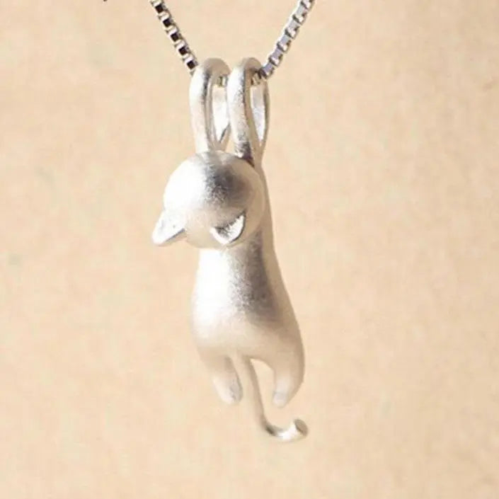 Glad Halsband med en Silver Kattunge 925